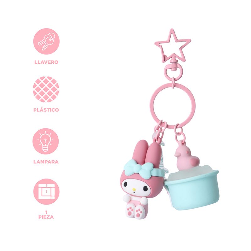Llavero-Con-Luz-Sanrio-My-Melody-Sint-tico-Rosa-12-cm-3-30039