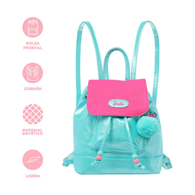 Mochila-Casual-Barbie-Sint-tica-Verde-Aqua-21x21-cm-4-30041