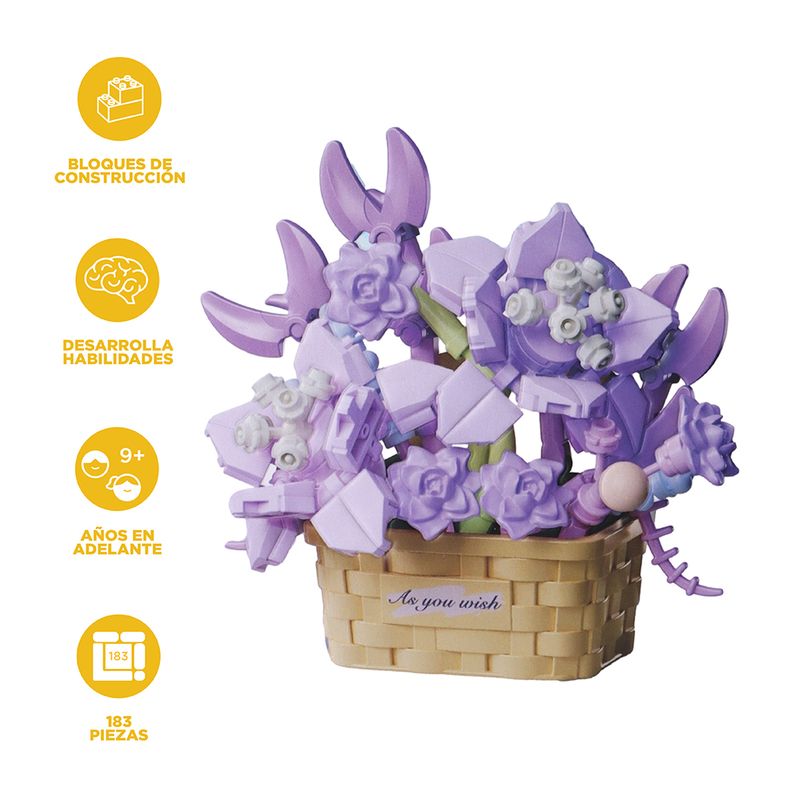 Bloques-De-Construcci-n-Blooming-Violetas-Canasta-De-Flores-183-Piezas-4-30056