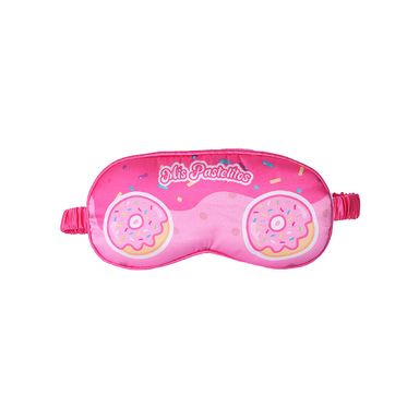 Antifaz Para Dormir Mis Pastelitos Estampado Donas Textil Rosa 20x9 cm