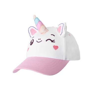 Gorra Mis Pastelitos Con Estampado De Unicornio Textil Blanca Unitalla (52 cm)