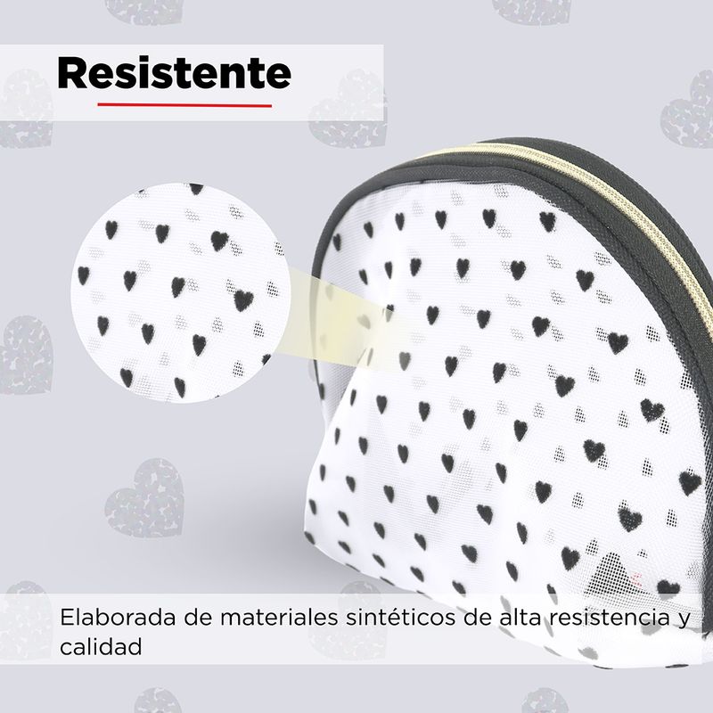 Cosmetiquera-En-Forma-De-Concha-De-Malla-Con-Patron-De-Corazones-MINISO-3-9924