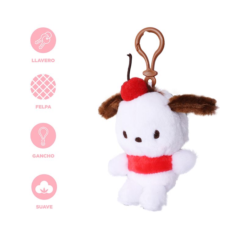 Llavero-Sanrio-Pochacco-Con-Gorrito-De-Cereza-Felpa-16-cm-3-30238