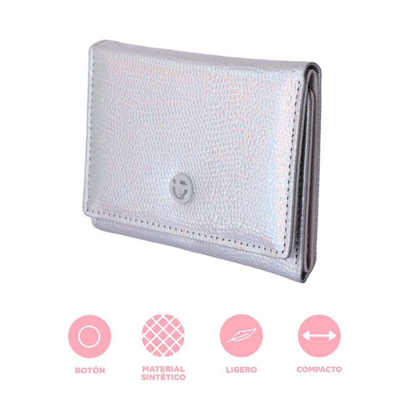 Cartera-Para-Mujer-Trifold-Sint-tica-Plateada-11x2x8-cm-3-30256