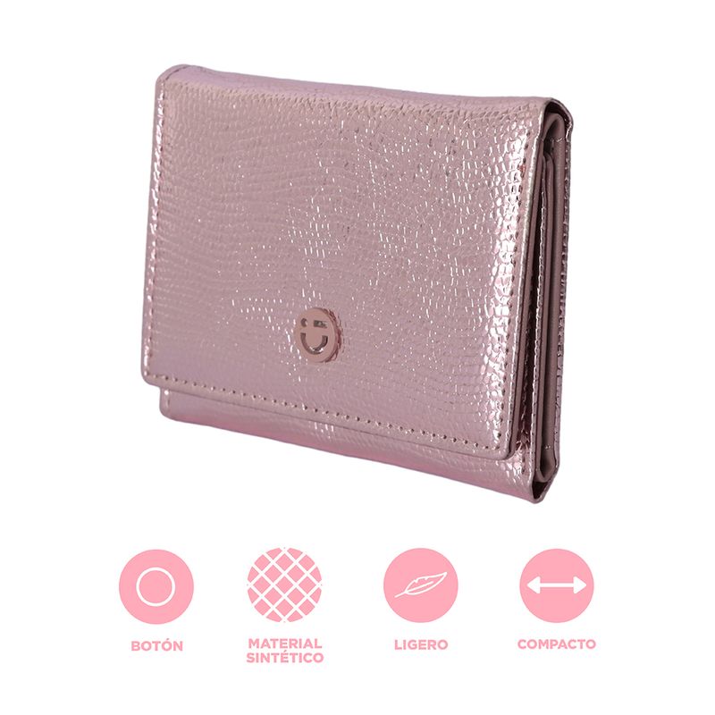 Cartera-Para-Mujer-Trifold-Sint-tica-Rosa-11x2x8-cm-3-30257