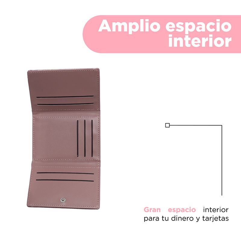 Cartera-Para-Mujer-Trifold-Sint-tica-Rosa-11x2x8-cm-4-30257