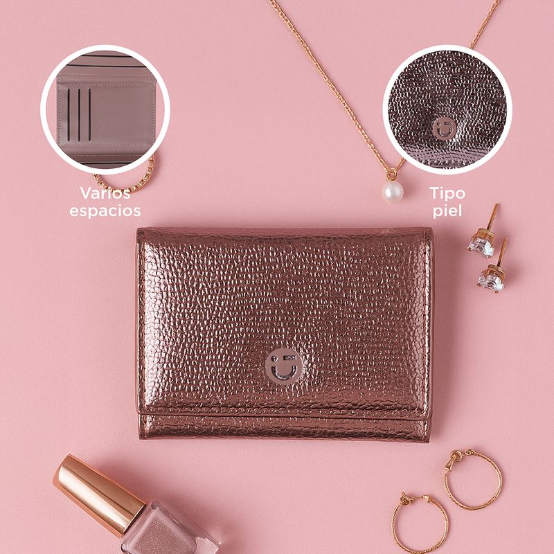 Cartera-Para-Mujer-Trifold-Sint-tica-Rosa-11x2x8-cm-5-30257