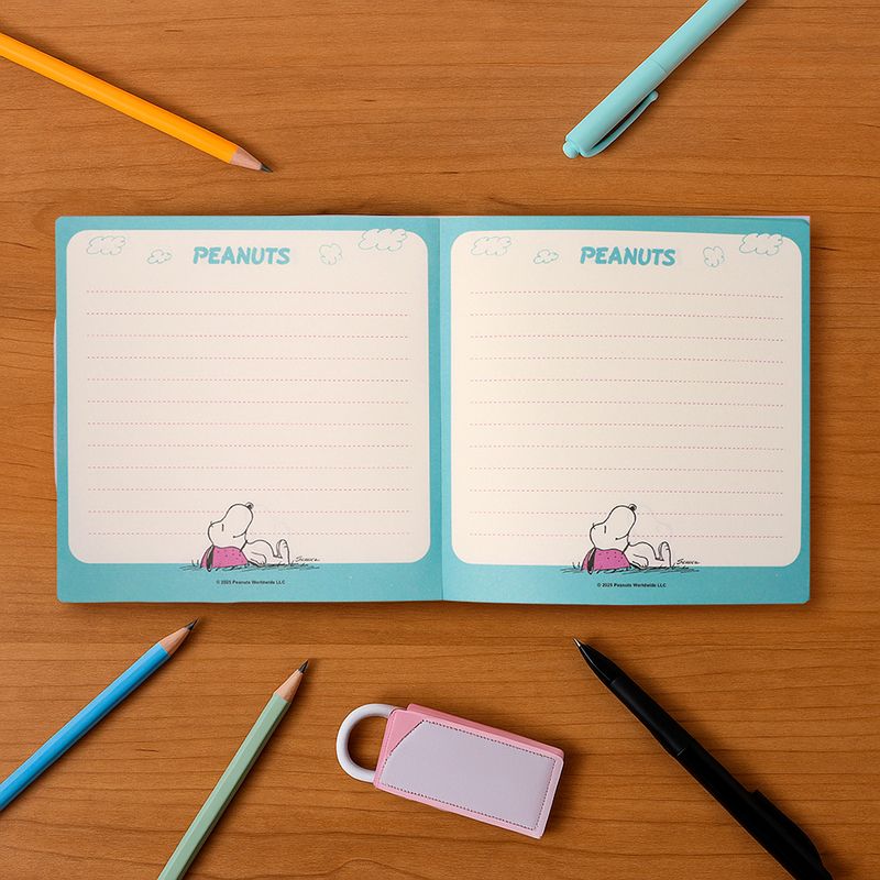 Libreta-Snoopy-Verde-Aqua-15x15-cm-Rayas-80-Hojas-2-30307