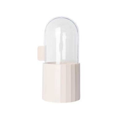 Organizador Para Brochas De Maquillaje A Prueba De Polvo Sintético Beige 10x10x22.5 cm