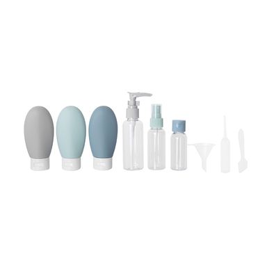 Kit Botellas De Viaje Plástico Multicolor 9 Piezas