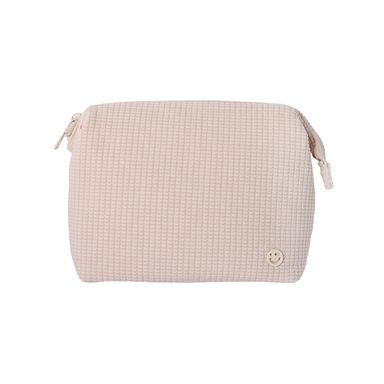 Cosmetiquera Textura A Cuadros Textil Beige 18x14x9 cm