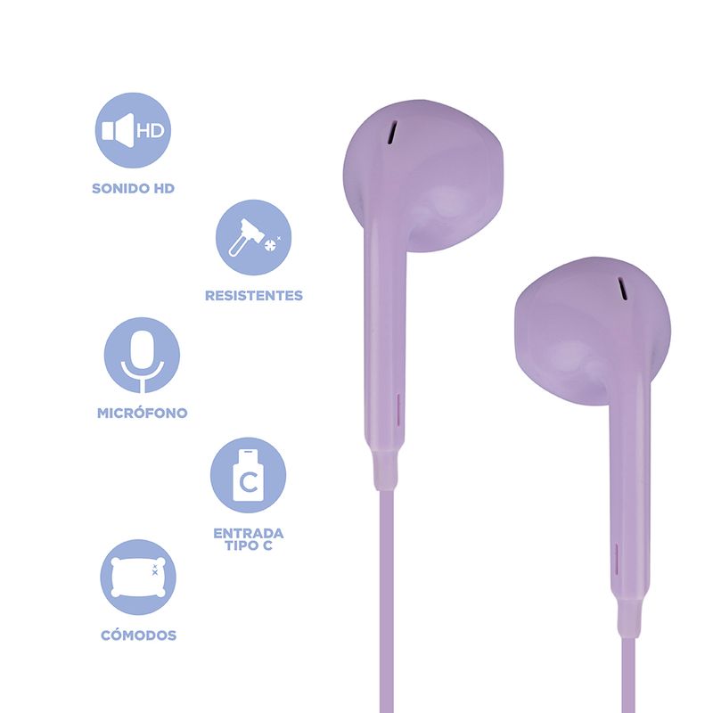 Aud-fonos-De-Cable-Con-Estuche-Sanrio-Kuromi-Morados-Tipo-C-3-30346