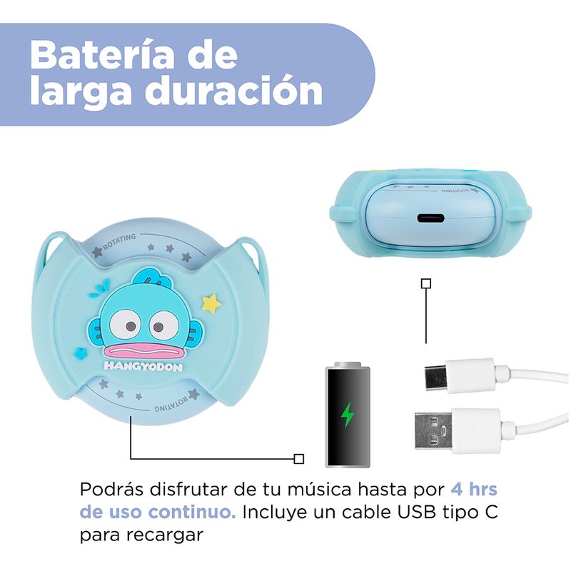 Aud-fonos-Inal-mbricos-Con-Estuche-De-Carga-Sanrio-Hangyodon-Verde-Aqua-TWS-7-30396