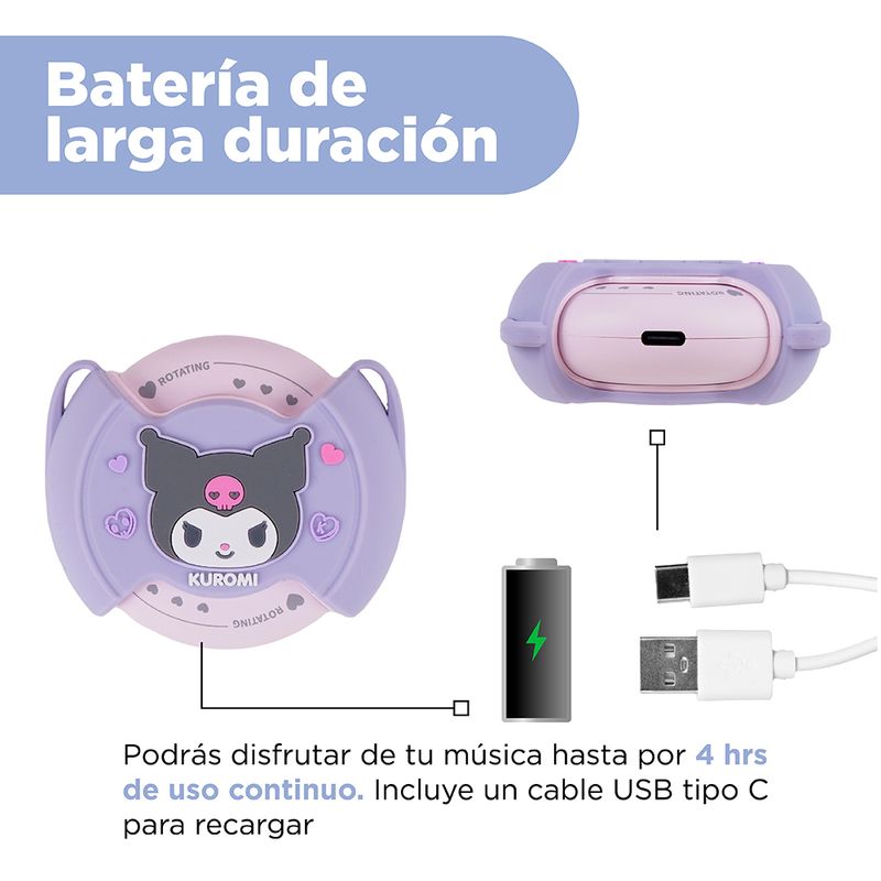 Aud-fonos-Inal-mbricos-Con-Estuche-De-Carga-Sanrio-Kuromi-Morados-TWS-7-30397