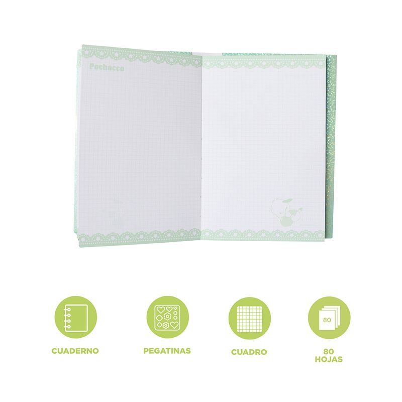 Libreta-Sanrio-Pochacco-Pasta-Suave-Verde-12-3x18-3-cm-Cuadriculada-80-Hojas-3-30493