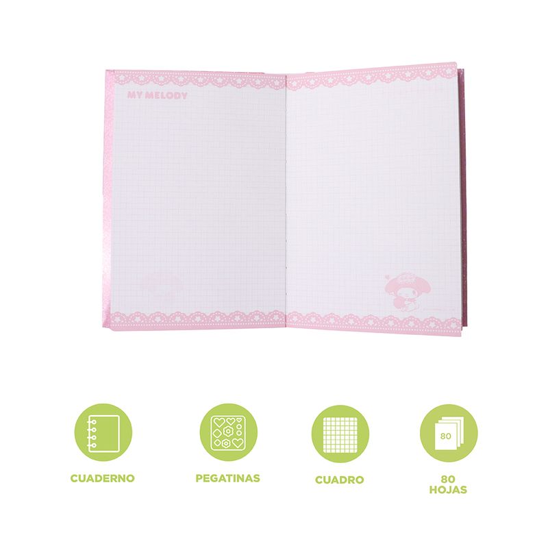 Libreta-Sanrio-My-Melody-Pasta-Suave-Rosa-12-3x18-3-cm-Cuadriculada-80-Hojas-3-30494