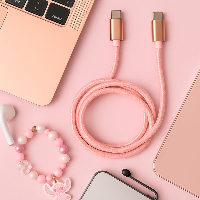 Cable-De-Carga-Y-Datos-Tipo-C-Nailon-Reforzado-Rosa-1-m-60-W-2-30499