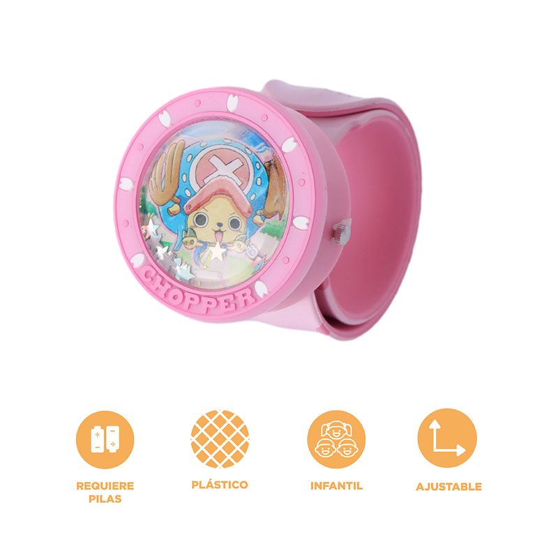 Reloj-Slap-One-Piece-Tony-Tony-Chopper-Infantil-Rosa-3-30559