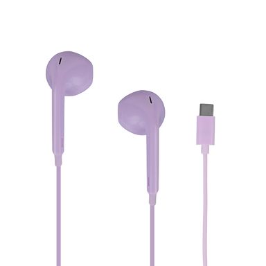 Audífonos De Cable Con Estuche Sanrio Kuromi Morados Tipo C
