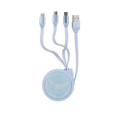 Cable De Carga Sanrio Cinnamoroll Multiconector Sintético Azul 1 m