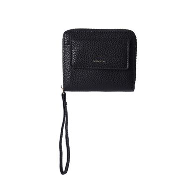 Cartera Para Mujer Con Monedero Sintética Negra 12x9x3 cm