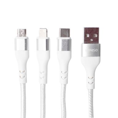Cable De Carga Multiconector Nailon Reforzado Blanco 1 m 15 W