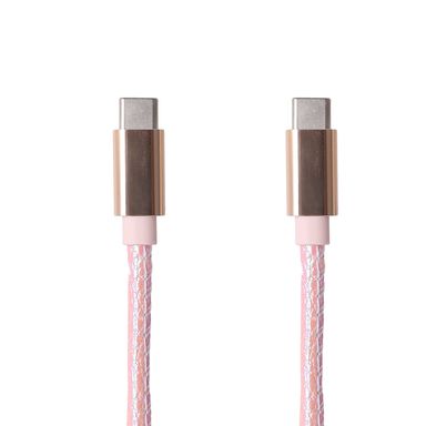 Cable De Carga Y Datos Tipo C Nailon Reforzado Rosa 1 m 60 W