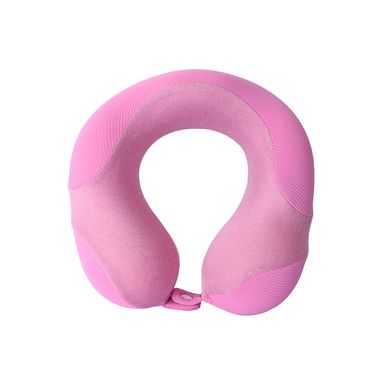 Almohada De Viaje Con Bordes Levantados Memory Foam Rosa 24x23 cm