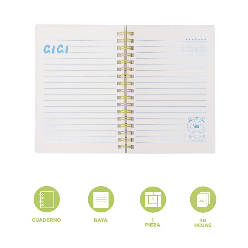 Libreta-De-Espiral-Cerdita-Gigi-Pasta-Dura-Azul-10-8x15-3-cm-50-Hojas-3-30693