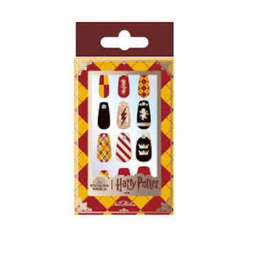 Paquete Uñas Postizas Harry Potter Gryffindor Sintéticas Multicolor Diseño 01