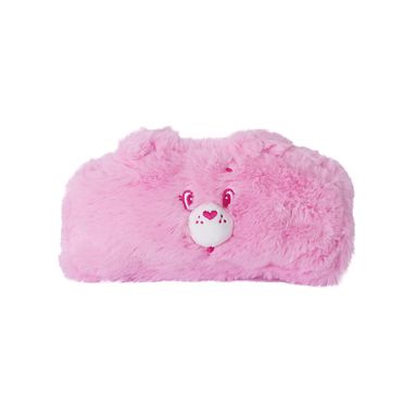 Lapicera Ositos Cariñositos Alegrosita Afelpada Textil Rosa 20x11 cm