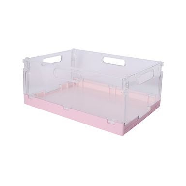 Cesta De Almacenamiento Plástico Rosa 30.5x20.5x11.8 cm