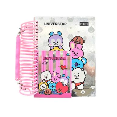 Set Libretas BT21 Tornasol 14.7x19.5 cm 80 Hojas Raya 2 Piezas