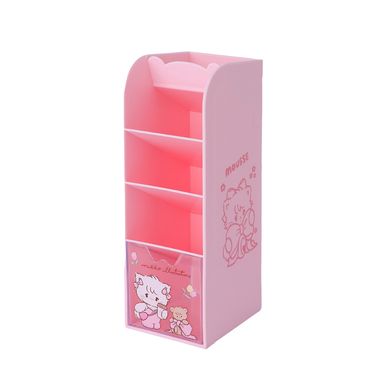 Organizador De Escritorio Con Secciones Gatita Mousse Mikko Plástico Rosa 27x9.5x14.3 cm