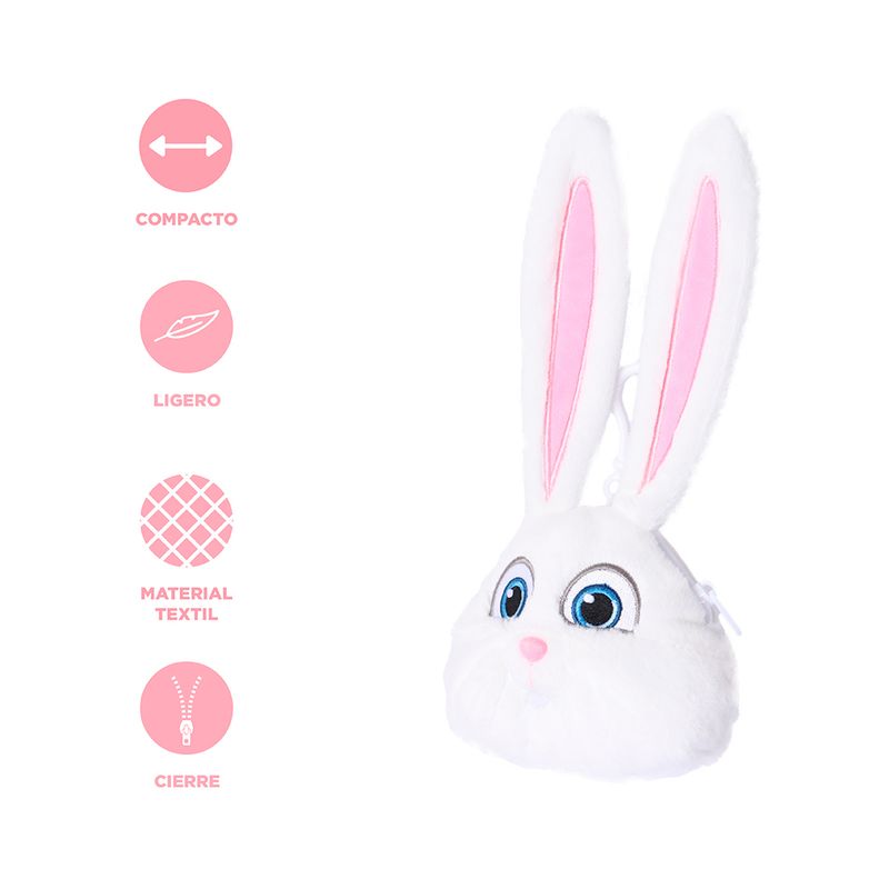 Monedero-La-vida-secreta-de-tus-mascotas-Snowball-Textil-Blanco-12-cm-3-30861