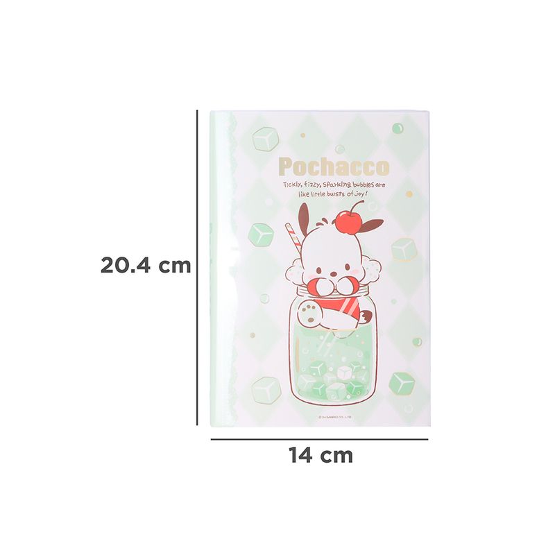 Libreta-Sanrio-Pochacco-Pasta-Suave-Verde-14x20-4-cm-104-Hojas-Rayas-4-30884