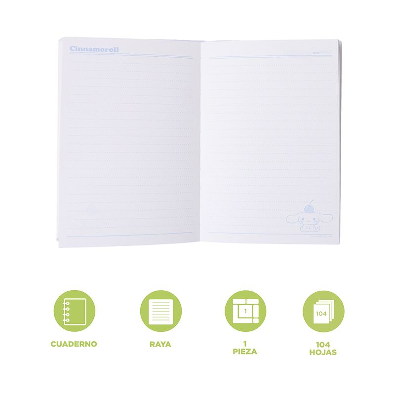 Libreta-Sanrio-Cinnamoroll-Pasta-Suave-Azul-14x20-4-cm-104-Hojas-Rayas-3-30885