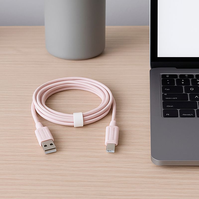Cable-De-Carga-Super-R-pida-Y-Datos-USB-A-Tipo-C-Nailon-Reforzado-Rosa-1-m-66-W-2-30893