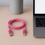 Cable-De-Carga-R-pida-Y-Datos-USB-A-Tipo-C-Nailon-Reforzado-Rosa-1-m-25-W-Diamond-Like-2-30894