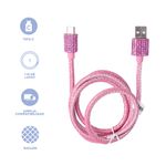 Cable-De-Carga-R-pida-Y-Datos-USB-A-Tipo-C-Nailon-Reforzado-Rosa-1-m-25-W-Diamond-Like-3-30894