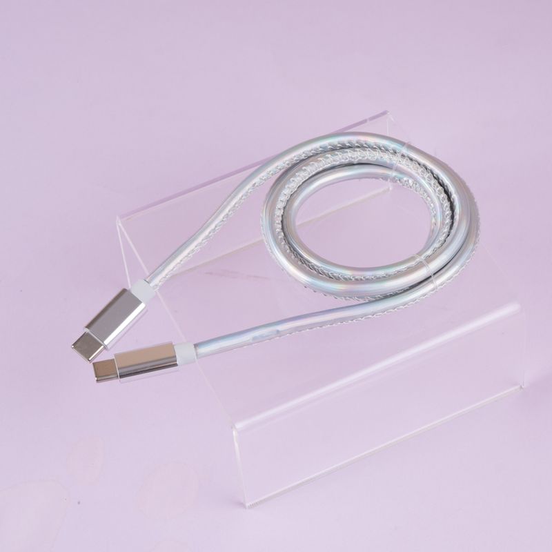 Cable-De-Carga-R-pida-Y-Datos-Tipo-C-Nailon-Reforzado-Plateado-1-m-60-W-3-30899