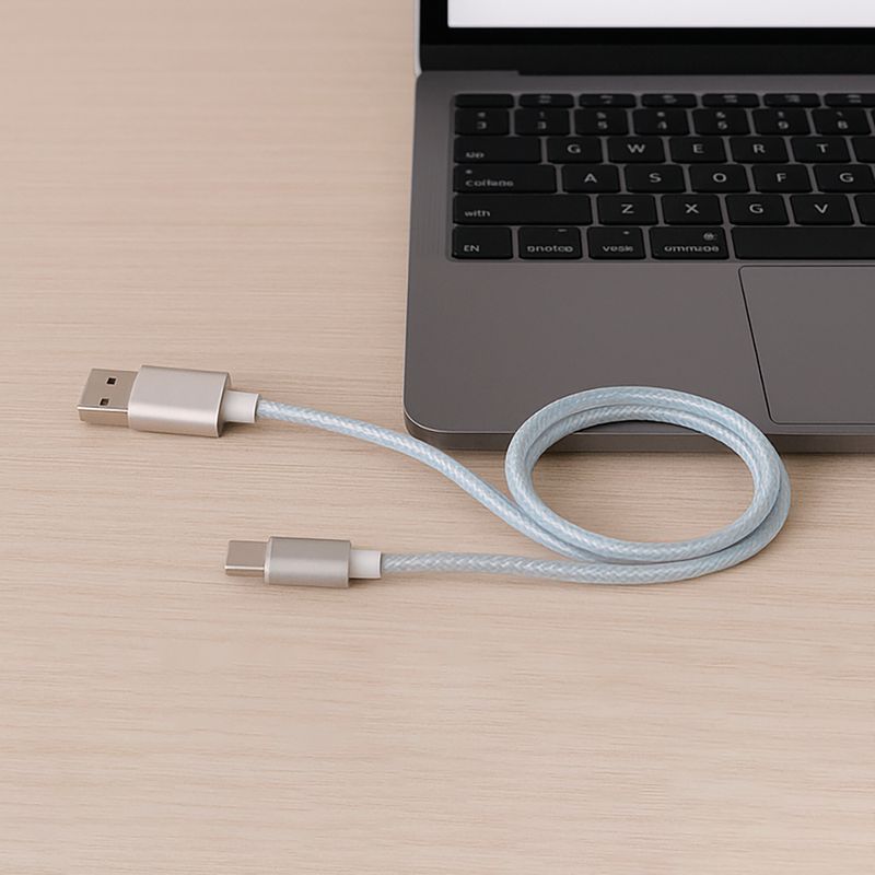 Cable-De-Carga-R-pida-Y-Datos-USB-A-Tipo-C-Sint-tico-Plateado-1-m-27-W-2-30900