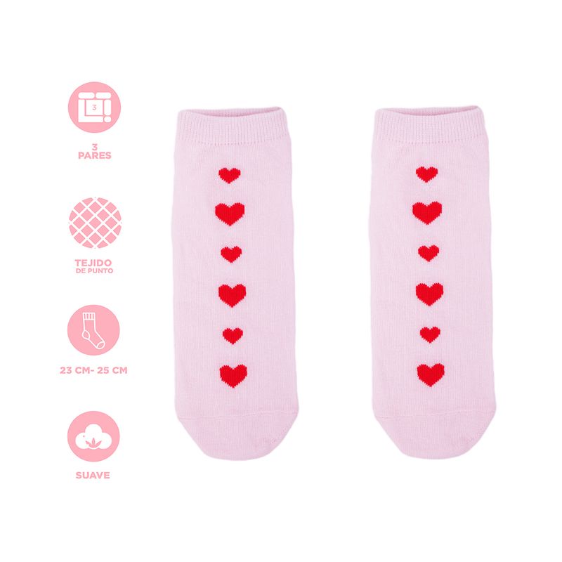 Set-Tines-Para-Mujer-Bordado-De-Coraz-n-Textiles-Rosas-Talla-23-25-3-Pares-5-30960