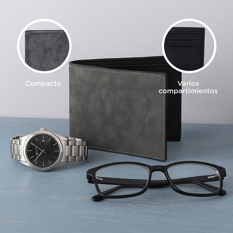 Cartera-Para-Hombre-Bifold-Sint-tica-Gris-11x10x2-cm-4-30972