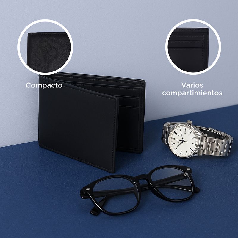 Cartera-Para-Hombre-Bifold-Sint-tica-Negra-11x10x2-cm-Dise-o-Tipo-Piel-4-30974