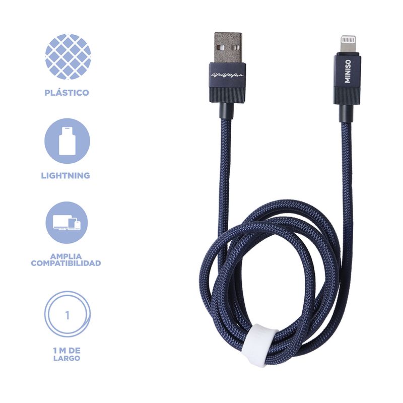 Cable-De-Carga-R-pida-Life-Is-For-Fun-Nailon-Reforzado-Azul-1-m-12-W-USB-A-Lightning-3-31009