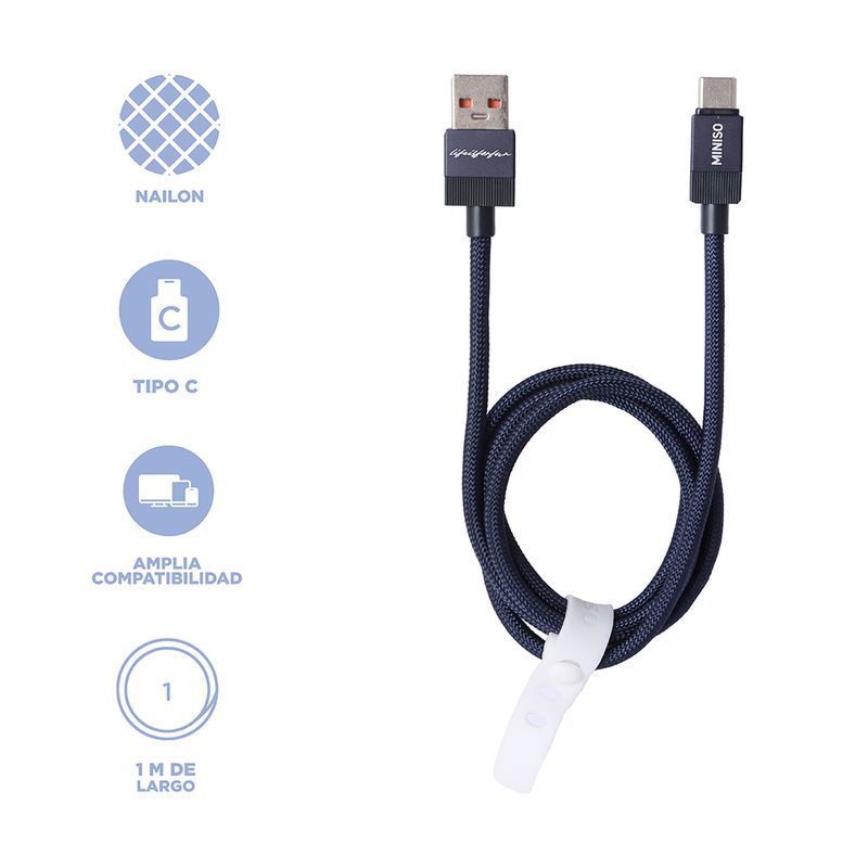 Cable-De-Carga-R-pida-Y-Datos-Life-Is-For-Fun-Nailon-Reforzado-Azul-1-m-66-W-USB-A-Tipo-C-3-31012