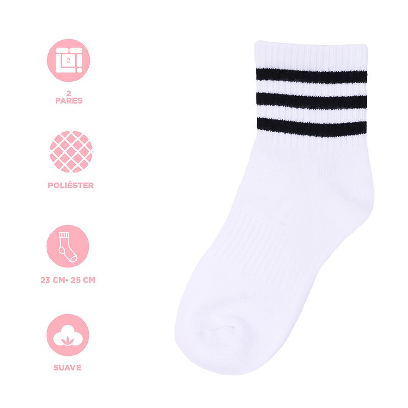 Set-Calcetines-Para-Mujer-Deportivos-72-Poli-ster-23-Algod-n-4-Elastodieno-1-Elastano-Multicolor-Talla-23-25-2-Pares-3-31064
