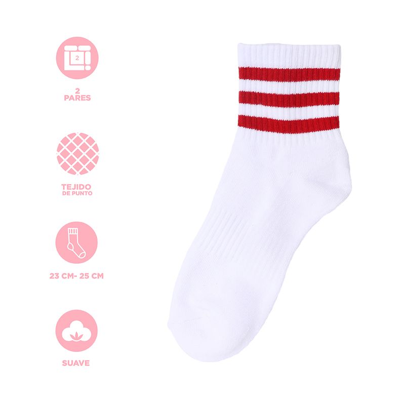 Set-Calcetines-Para-Mujer-Deportivos-72-Poli-ster-23-Algod-n-4-Elastodieno-1-Elastano-Multicolor-Talla-23-25-2-Pares-3-31065