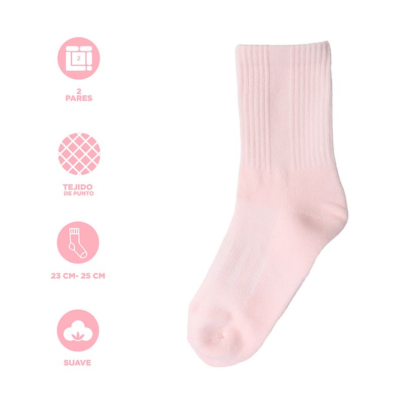 Set-Calcetines-Para-Mujer-72-Poli-ster-23-Algod-n-4-Elastodieno-1-Elastano-Talla-23-25-cm-2-Pares-4-31067